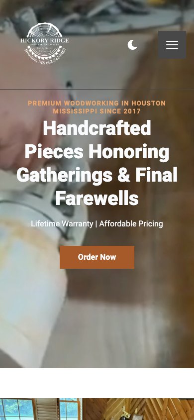 Hickory Ridge Wood Products mobile view